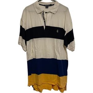 Nautica Striped Short Sleeve Polo Shirt Size Extra Large